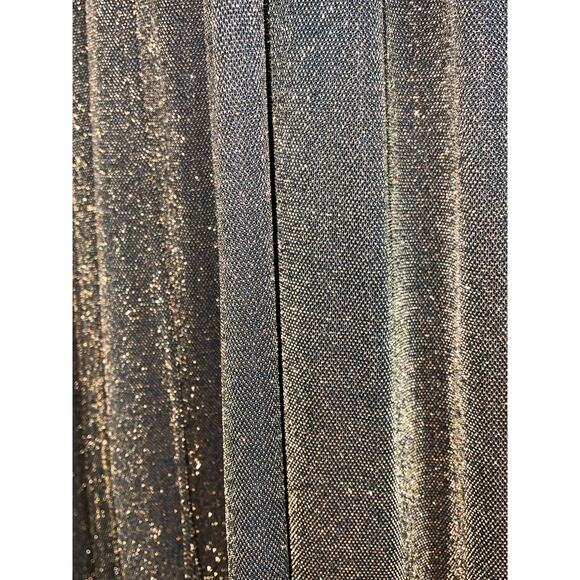 Cache Vintage Bronze Sparkle Square Neckline Party Dress w Scarf 3/4 - Picture 5 of 12